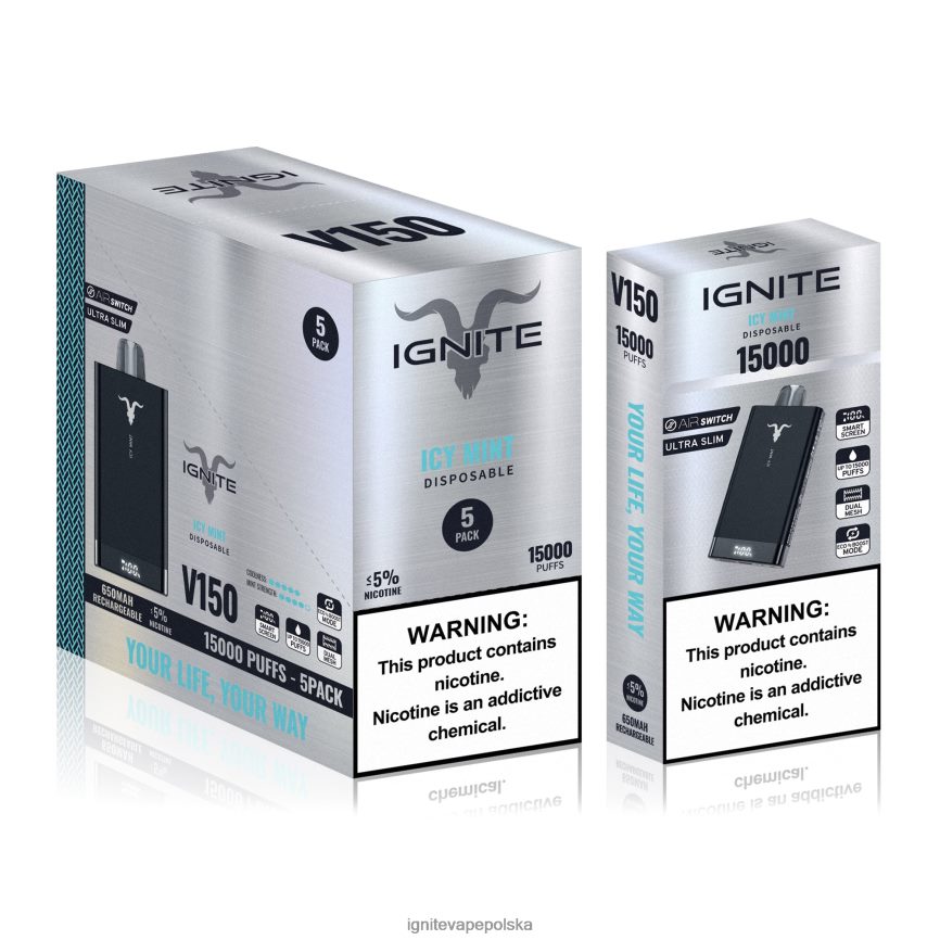 Ignite Vape Cena | IGNITE V150 vape pen 5-pak lodowa mięta 0648NZ86